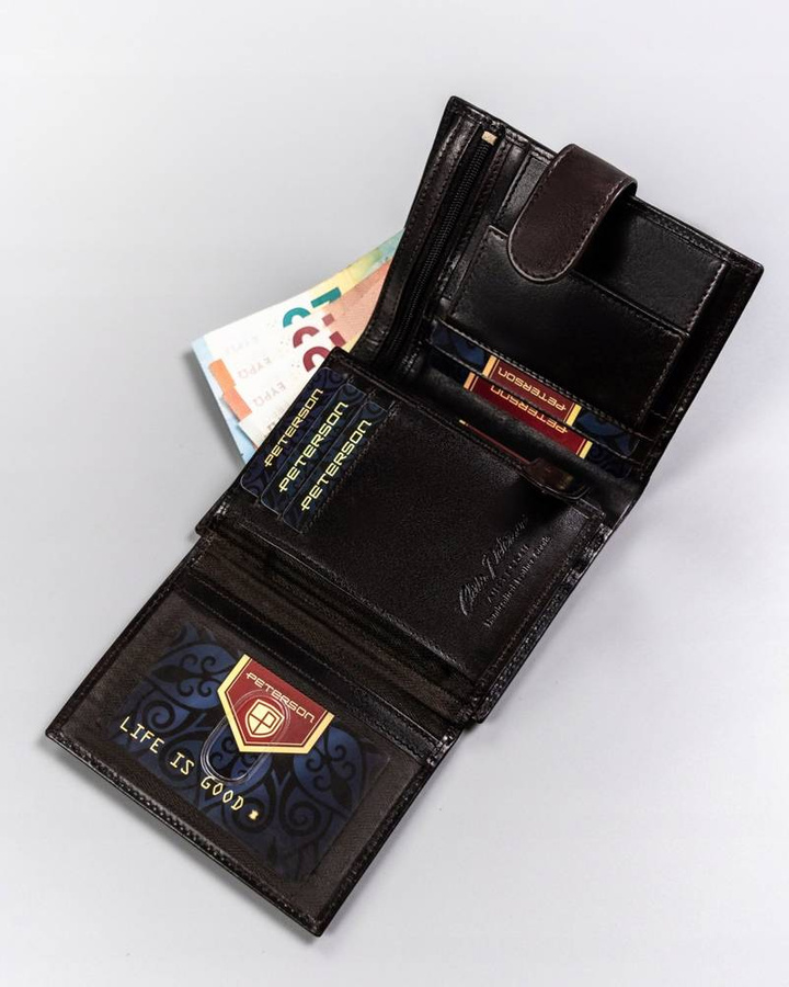 Leather wallet RFID PETERSON PTN 22308L-VT