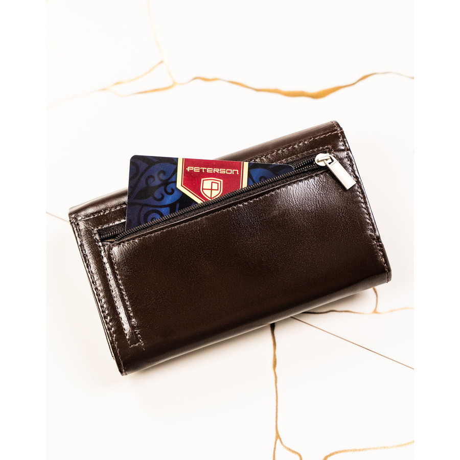 Leather wallet RFID PETERSON PTN RD-22-NGV