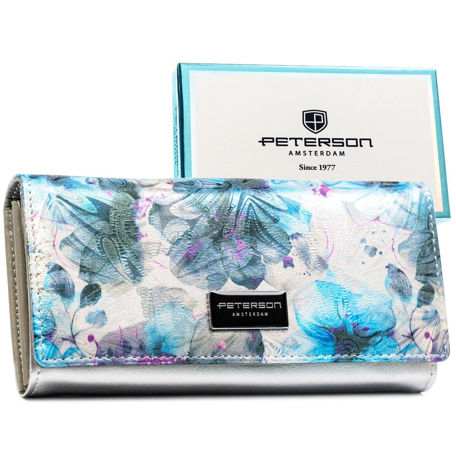 Leather+leatherette wallet RFID PETERSON PTN PX24-1-NPK