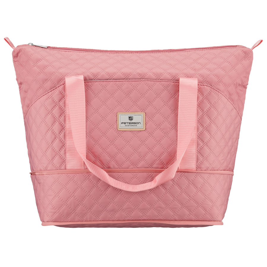 Treningowa torba wykonana z poliestru w różowym kolorze, zawieszona na wygodnych uchwytach - Peterson