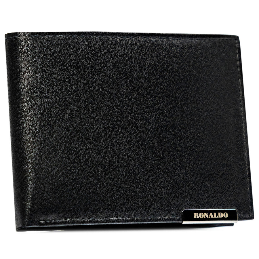 Leather wallet RFID RONALDO RM-02-BDF-BL