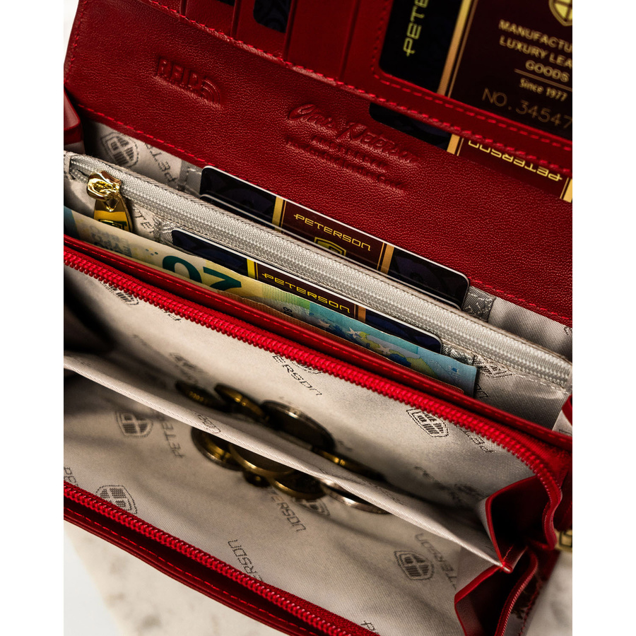 Leather wallet RFID PETERSON PTN BC-42106
