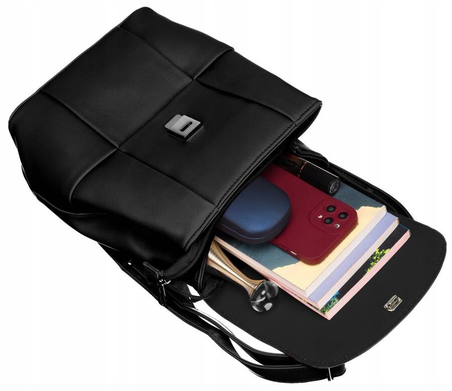 Leatherette bagpack DAVID JONES 6746-2