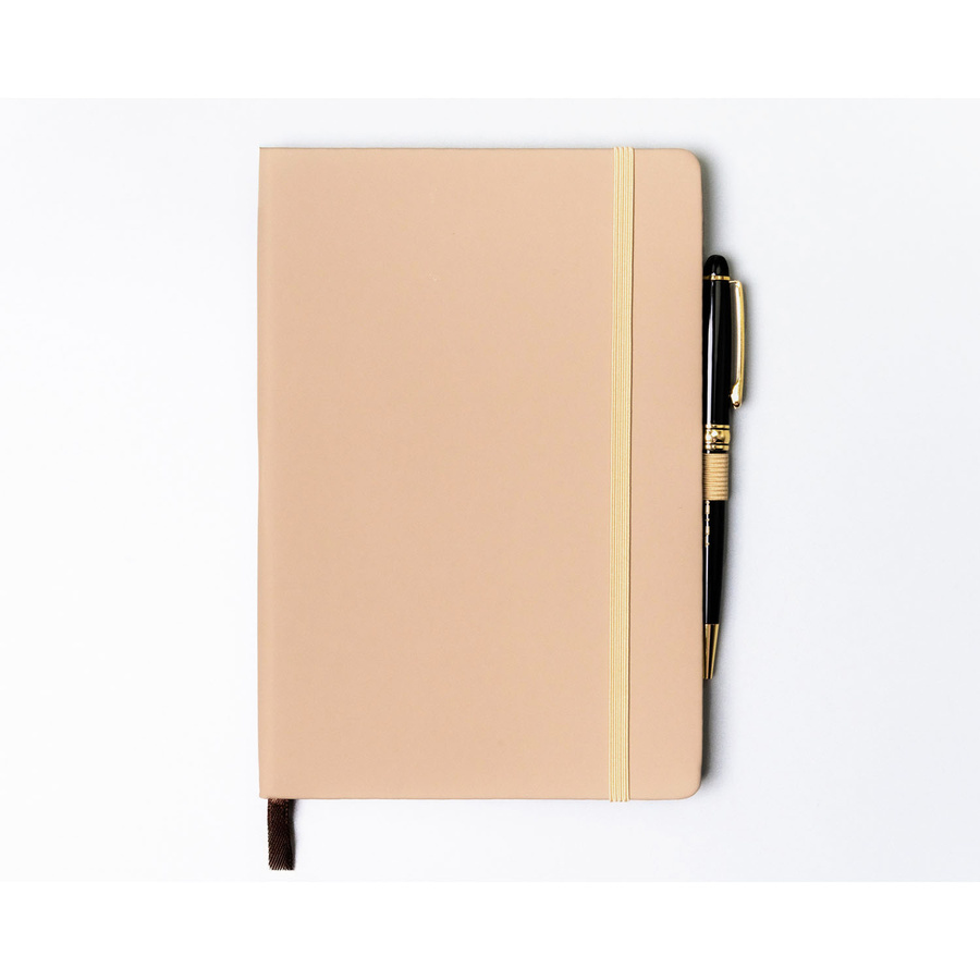 Notes w twardej oprawie w kolorze khaki i w formacie A5 zadrukowany w kropki - Peterson