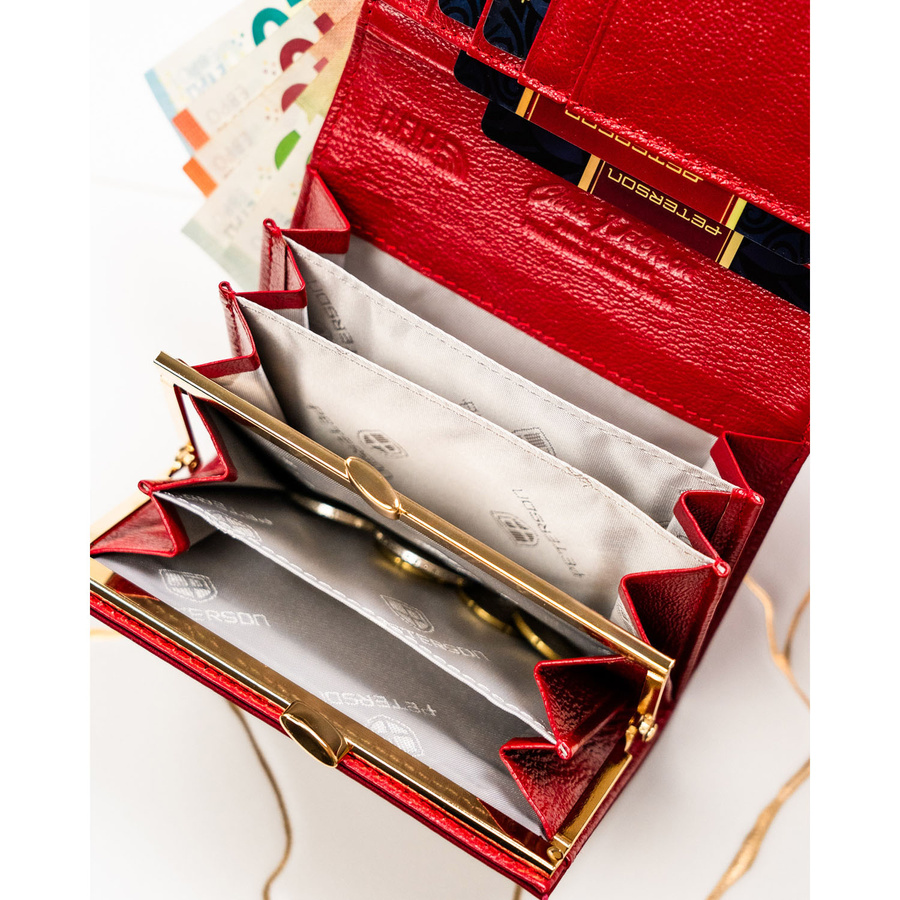 Leather and leatherette wallet RFID PETERSON PTN PS445-HNL