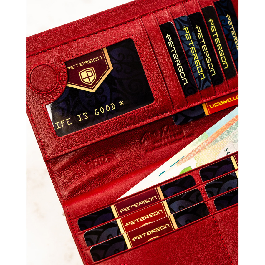 Leather wallet RFID PETERSON PTN BC-421431