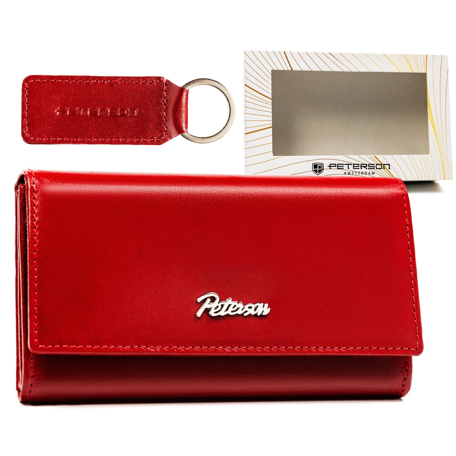 Leather wallet & key ring gift set PETERSON PTN SET-D-68-KCS