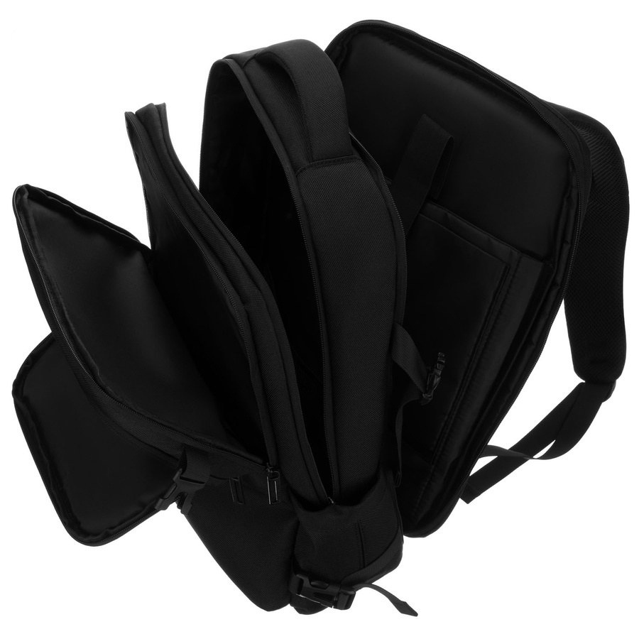 Plecak podróżny z poliestru w czarnym kolorze z miejscem na laptopa - Peterson