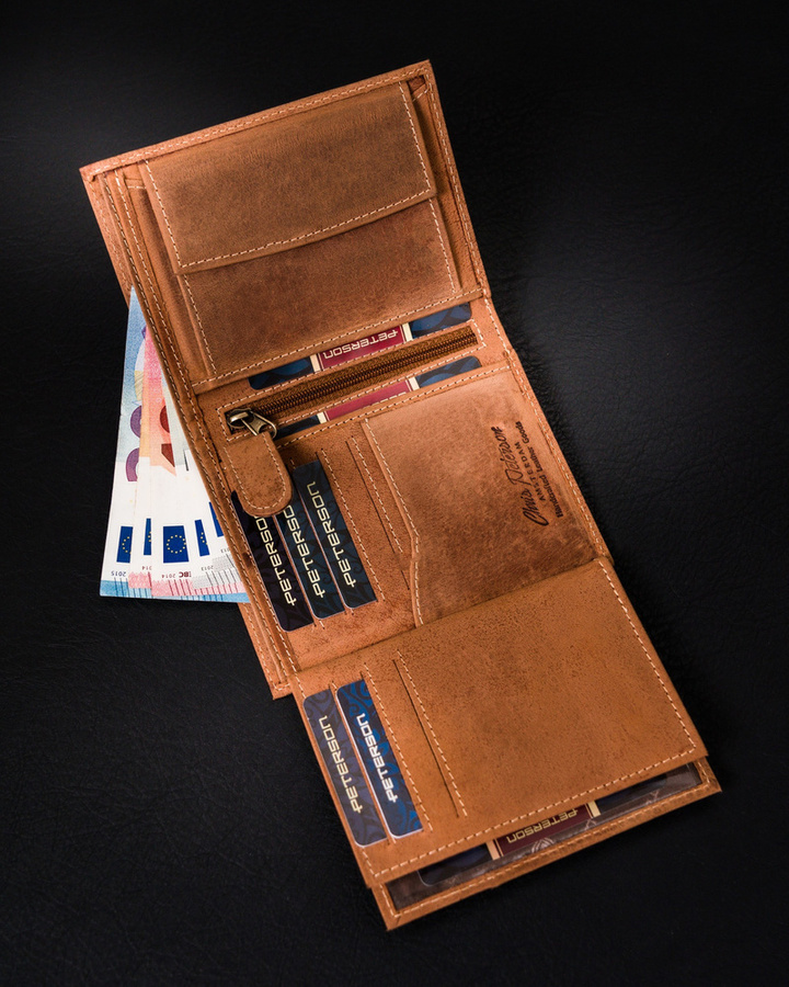 Portfel skórzany PTN 317 2-1-5 COGNAC