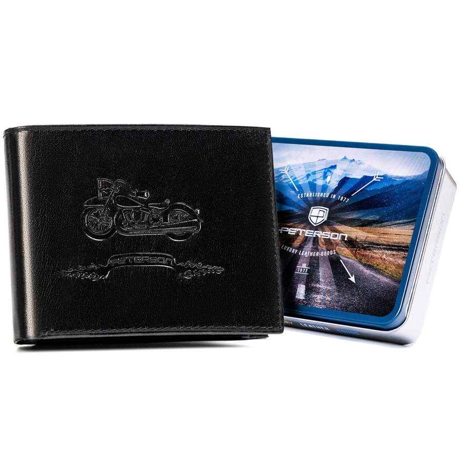 Čierna pánska peňaženka z prírodnej kože - Peterson