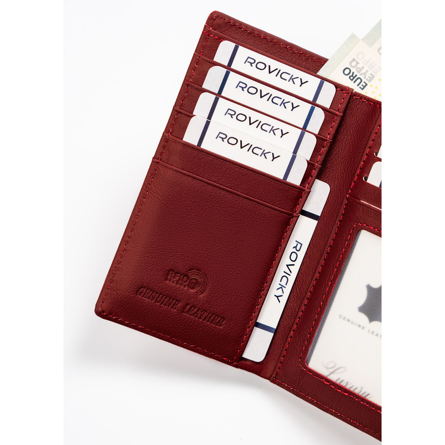 Leather wallet 4U CAVALDI PX23-DNH-BL-RED
