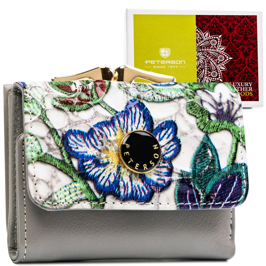 Leather wallet RFID PETERSON PTN PH32-LFL-7285 GR
