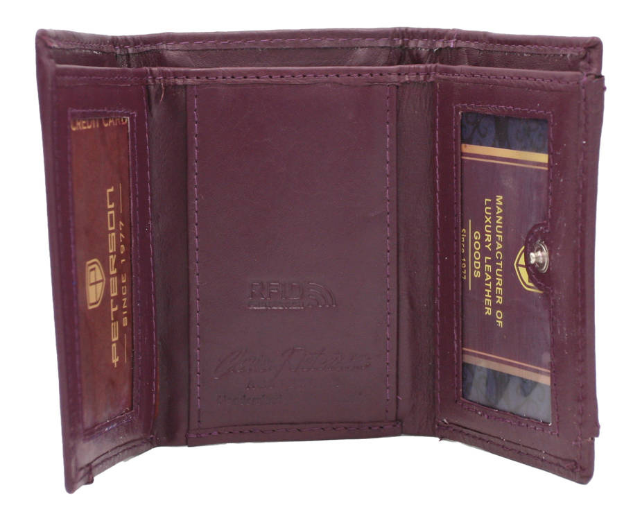 Leather wallet RFID PETERSON PTN RD-240-MCL