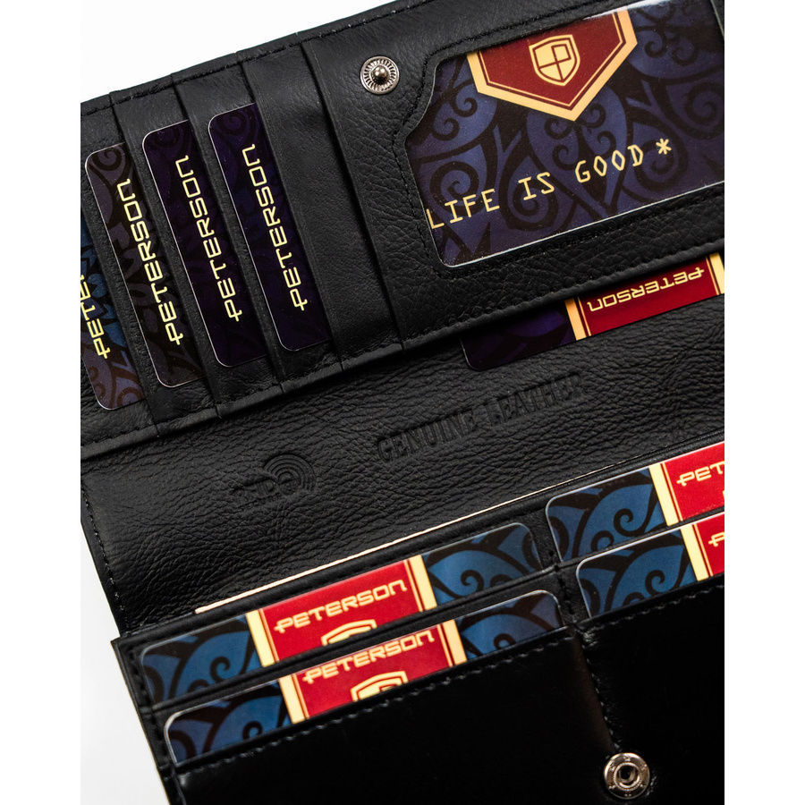 Leather+leatherette wallet RFID 4U CAVALDI PN20-RS