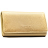 Duży portfel damski ze skóry ekologicznej w złotym kolorze, zamykany zatrzaskiem - 4U Cavaldi