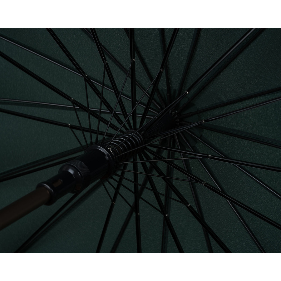 Elegancki, zielony parasol z dużą czaszą - Peterson