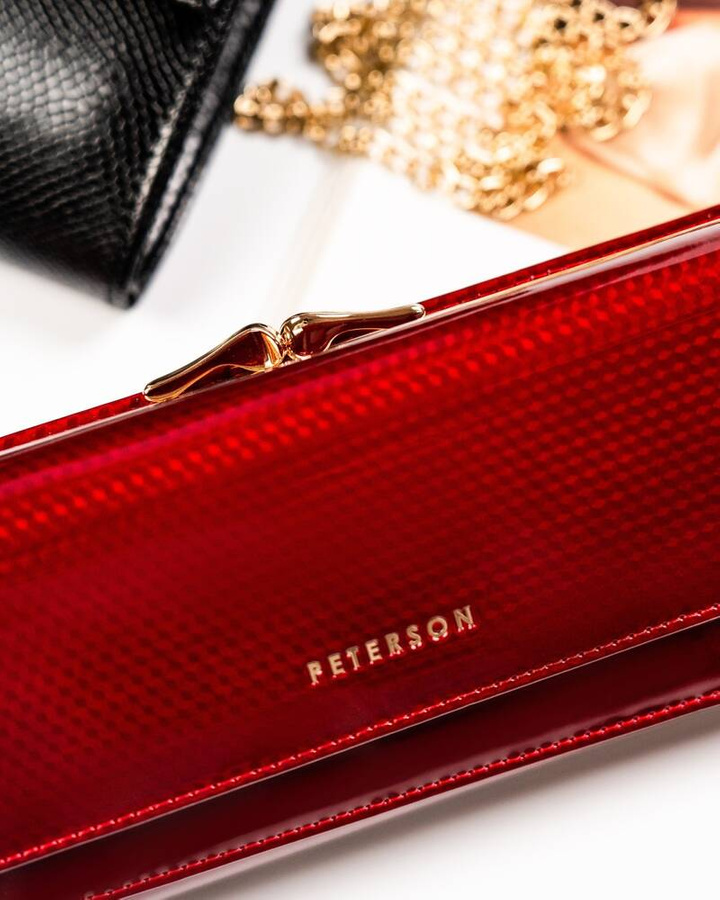 Leather wallet RFID PETERSON PTN 421028-SBR