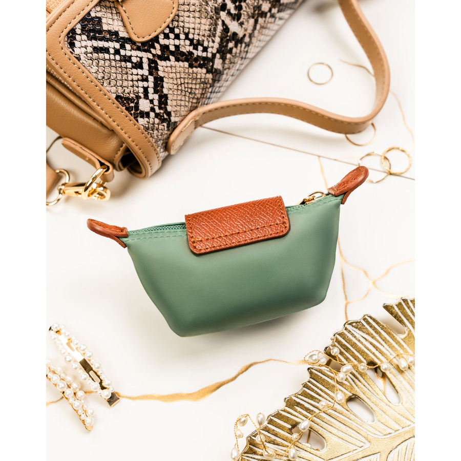 Jasnozielone etui na klucze z poliestru i skóry ekologicznej - Peterson