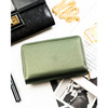 Portfel damski ze skóry ekologicznej w zielonym kolorze wyposażony w system RFID - Peterson