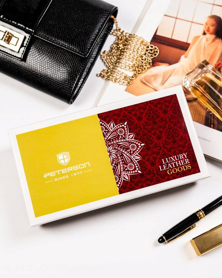 Leather wallet RFID PETERSON PTN 421028-SBR