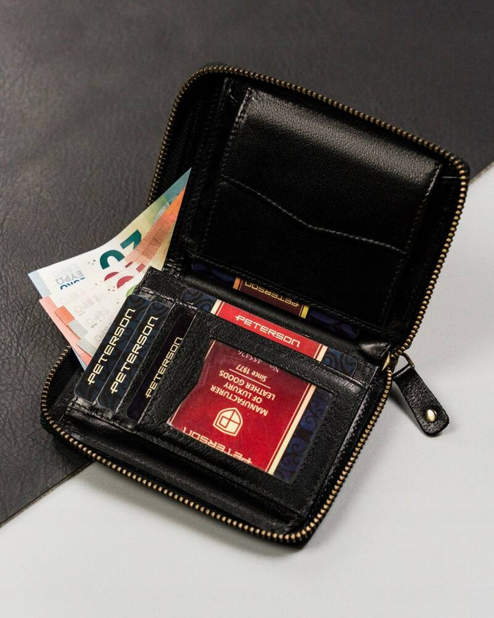 Leather wallet RFID PETERSON PTN 340.01