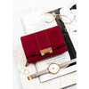 Bordowy portfel damski wykonany ze skóry ekologicznej, zamykany zatrzaskiem - Peterson