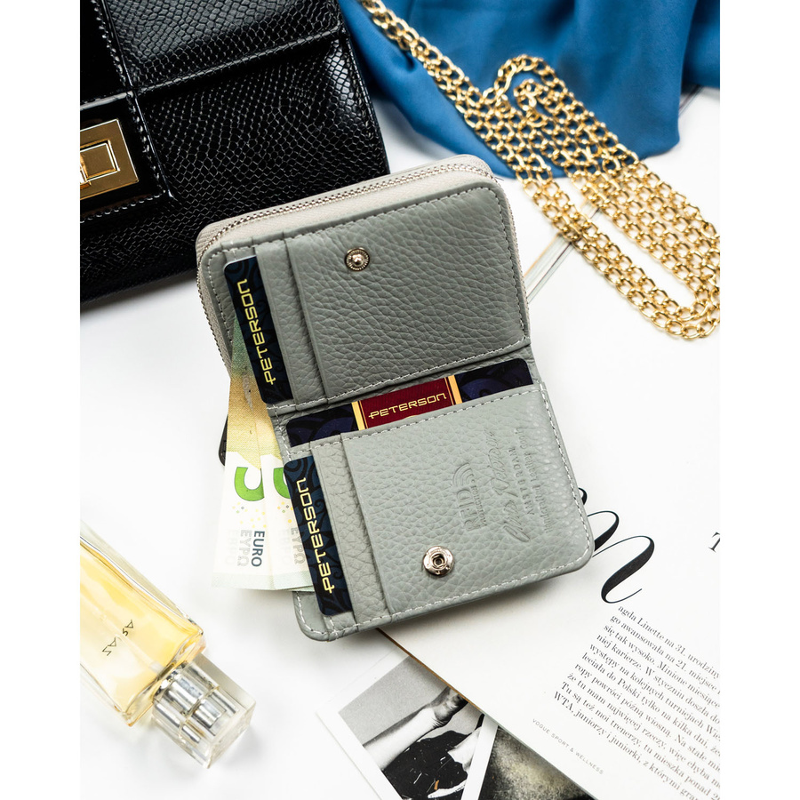 Leather+leatherette wallet RFID PETERSON PTN PX33-1-NPK