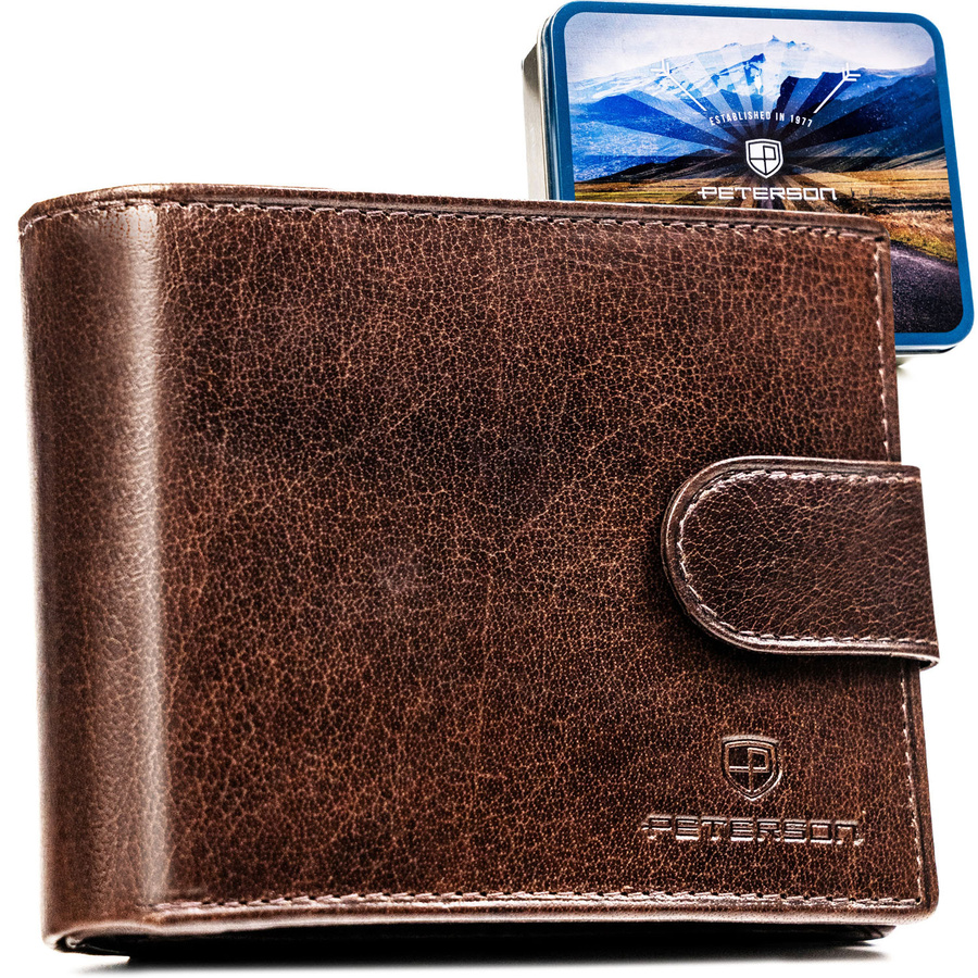 Pánska kožená peňaženka v hnedej farbe - Peterson PTN N992L-BUF Brown skl.