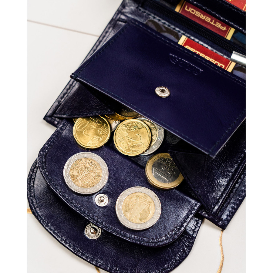 Leather wallet RFID PETERSON PTN RD-357-NGV-M