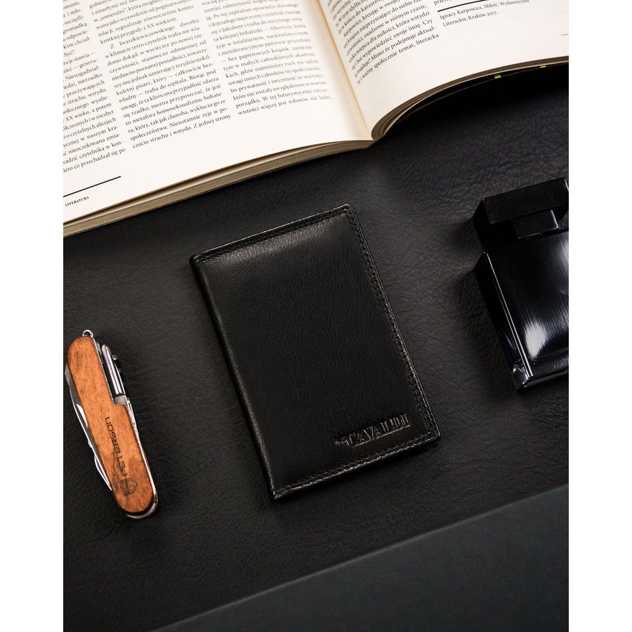 Leather card case 4U CAVALDI E5719-GN