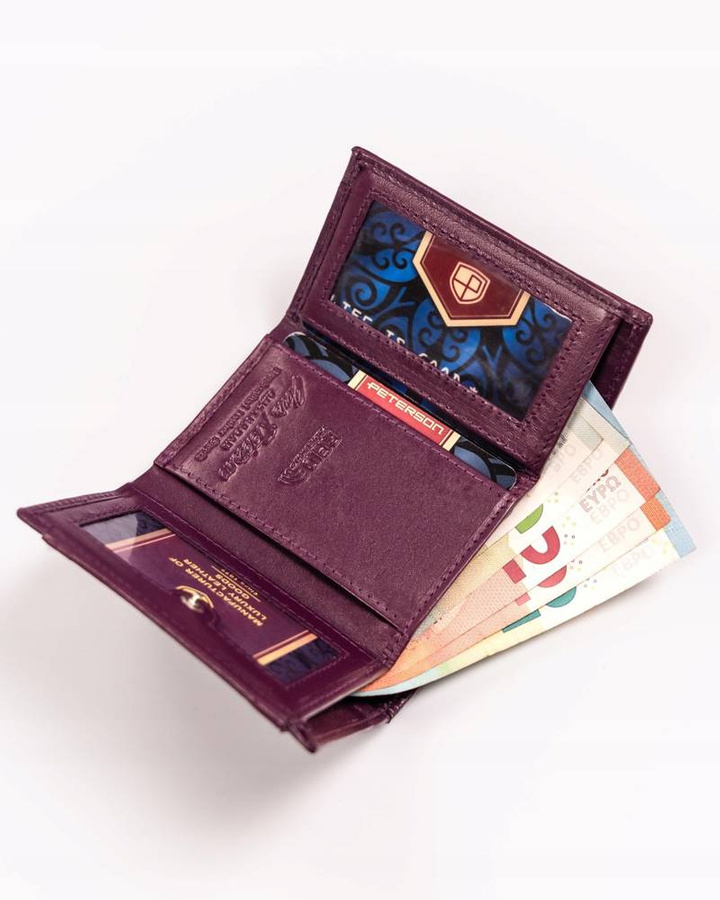 Leather wallet RFID PETERSON PTN RD-240-MCL