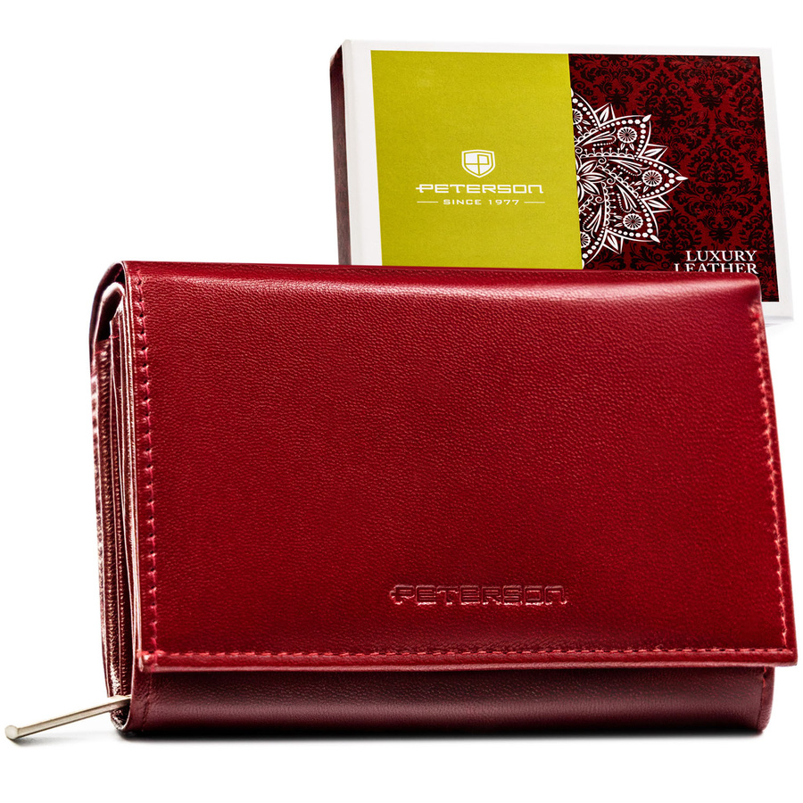 Leather wallet RFID PETERSON PTN RD-02-NGV