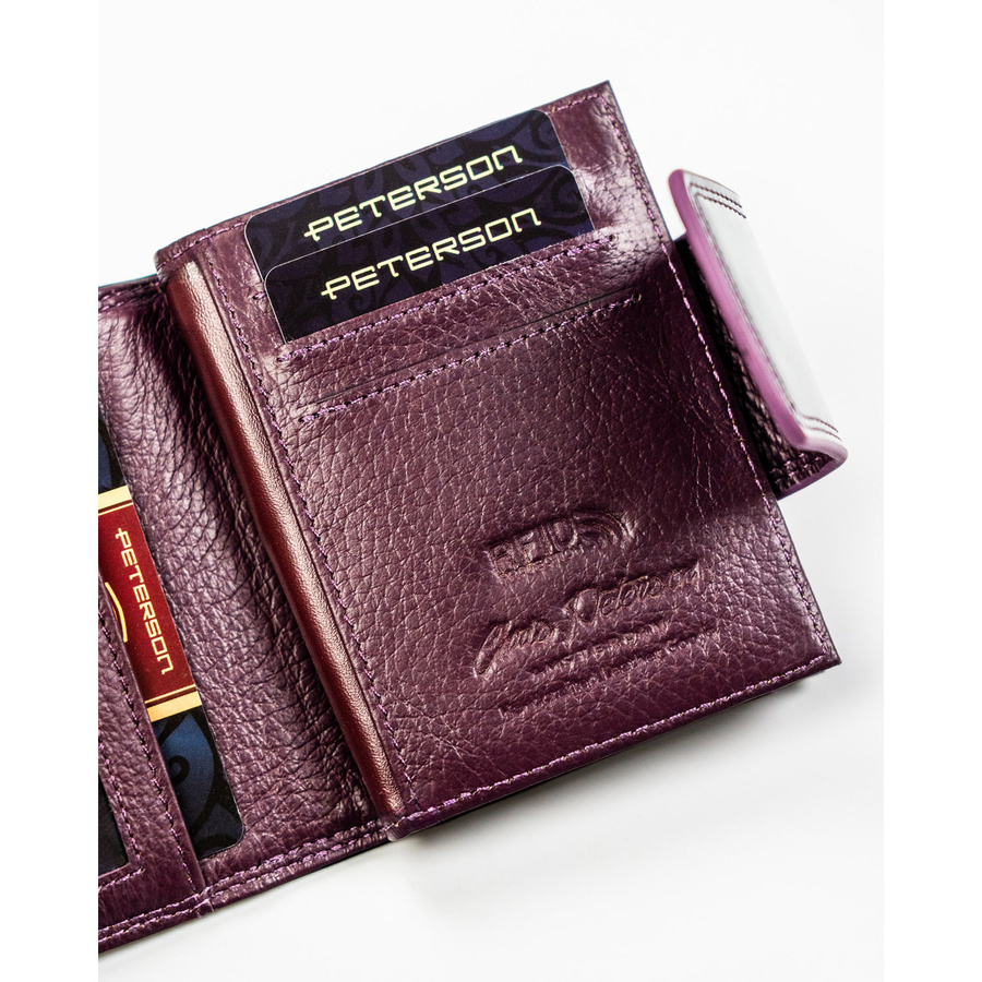 Leather and leatherette wallet RFID PETERSON PTN PS329-FDS