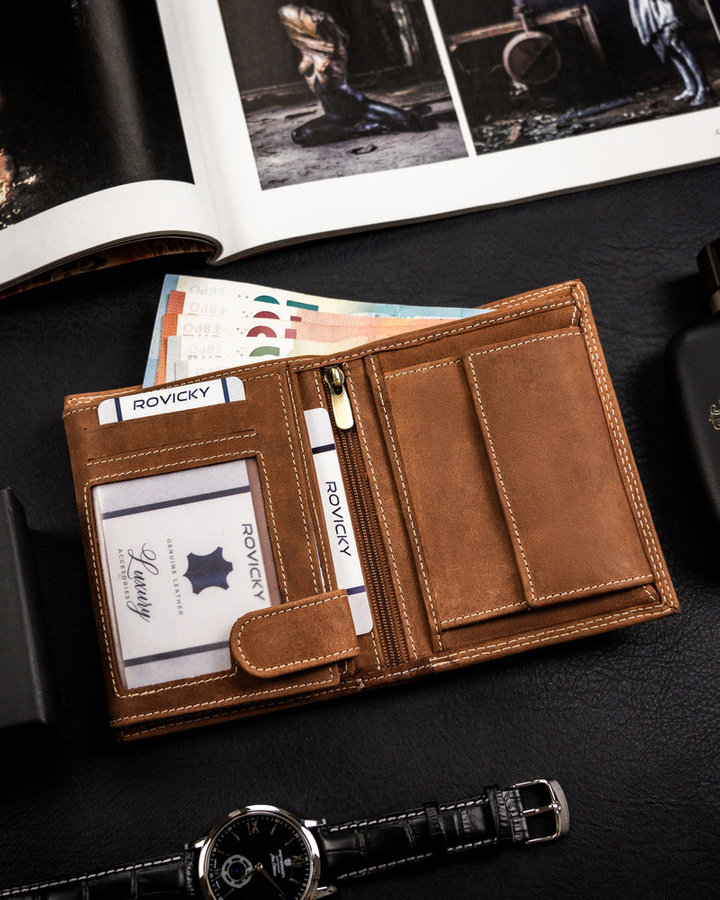 Leather wallet RFID ALWAYS WILD N4-CHM-FISH