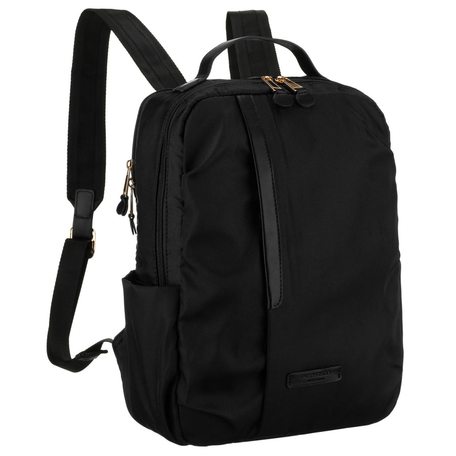 Dámsky čierny nylonový batoh s uchytením na kufor – Peterson, praktický a elegantný