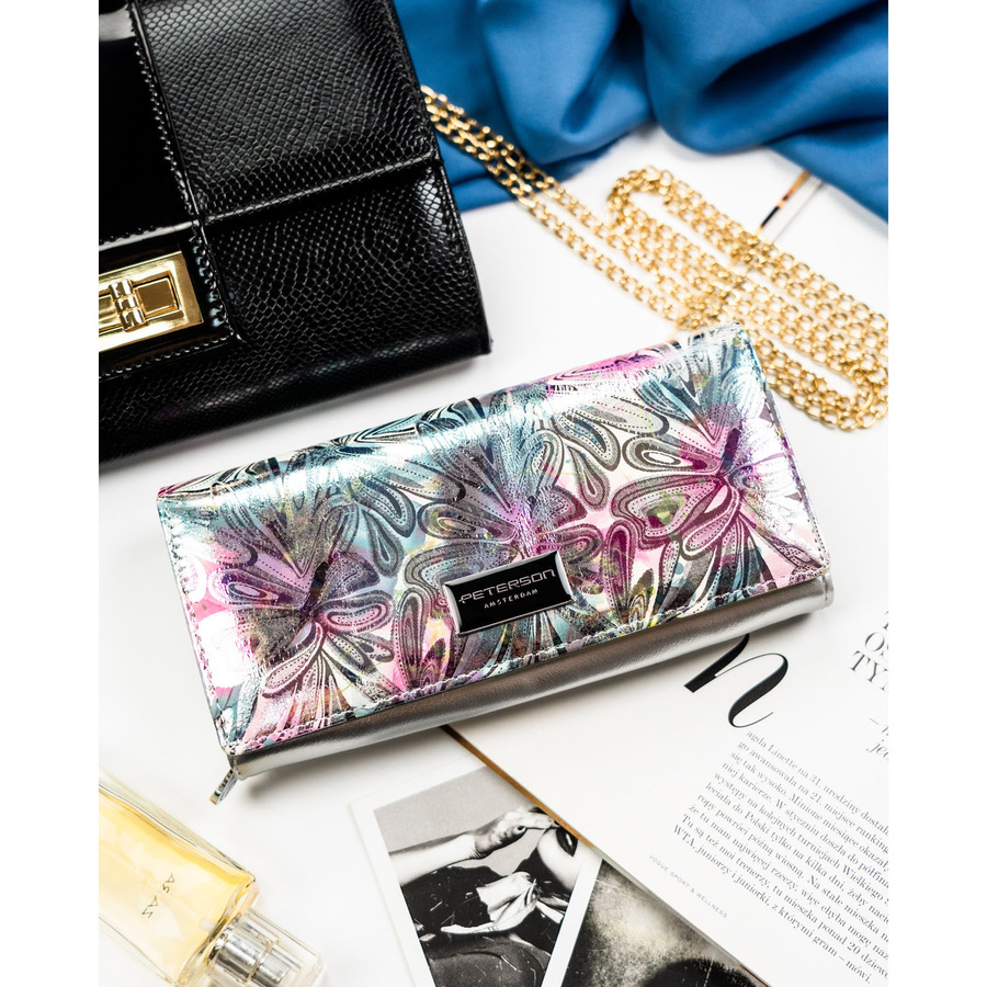 Leather+leatherette wallet RFID PETERSON PTN PX20-1-NPK