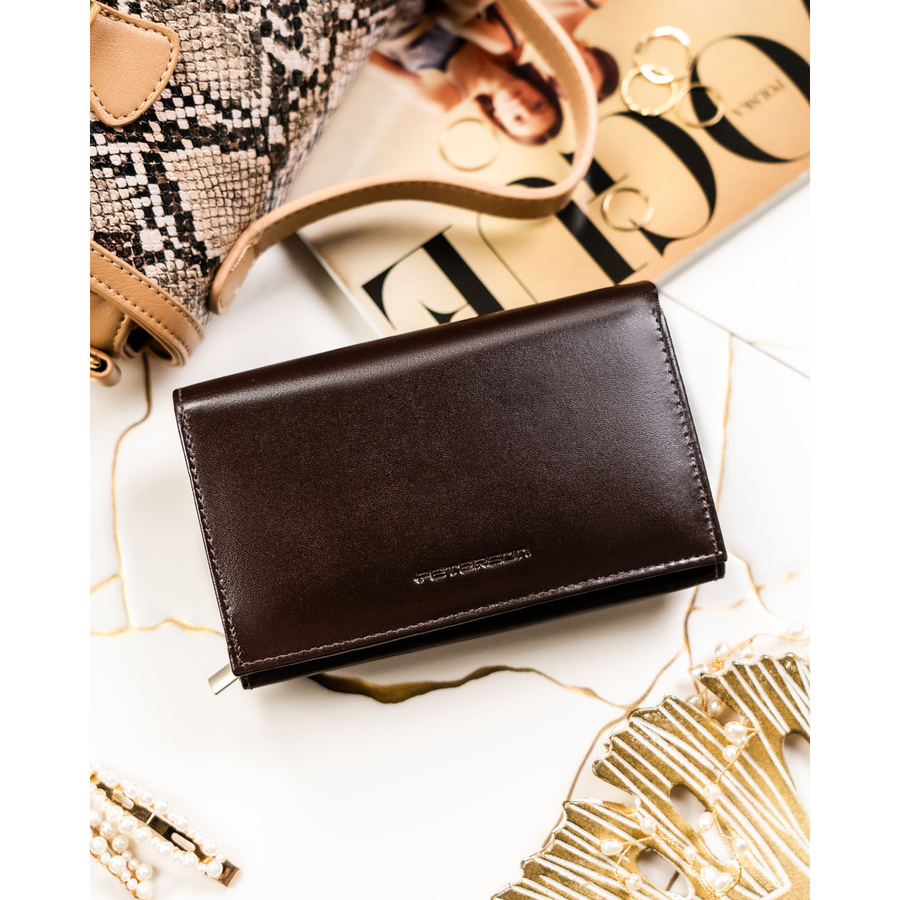 Leather wallet RFID PETERSON PTN RD-22-NGV
