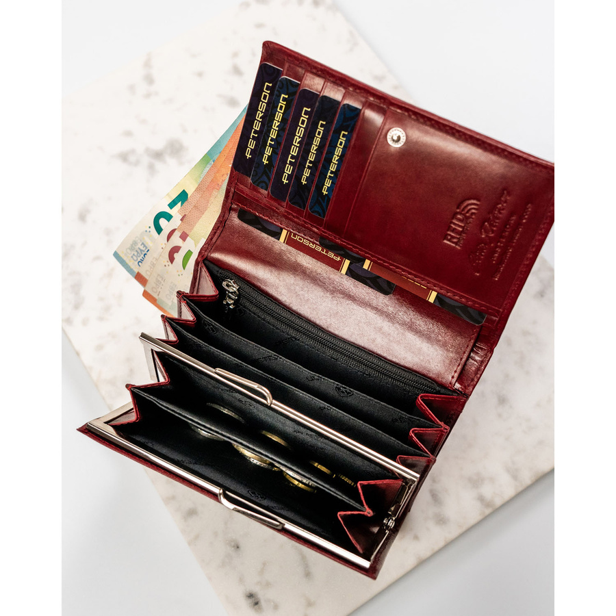 Leather wallet RFID PETERSON PTN 27079-TVT