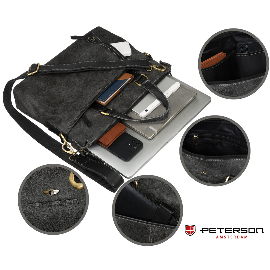 Leather bag PETERSON PTN 717-SCC