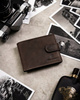 Leather wallet & key ring set PETERSON PTN SET-M-N003L