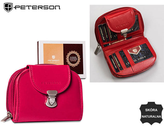 Leather wallet RFID PETERSON PTN RD-28-GCL