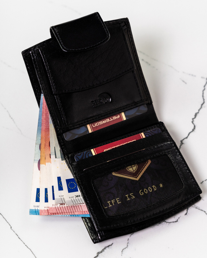 Leather wallet RFID PETERSON PTN D314-BFA