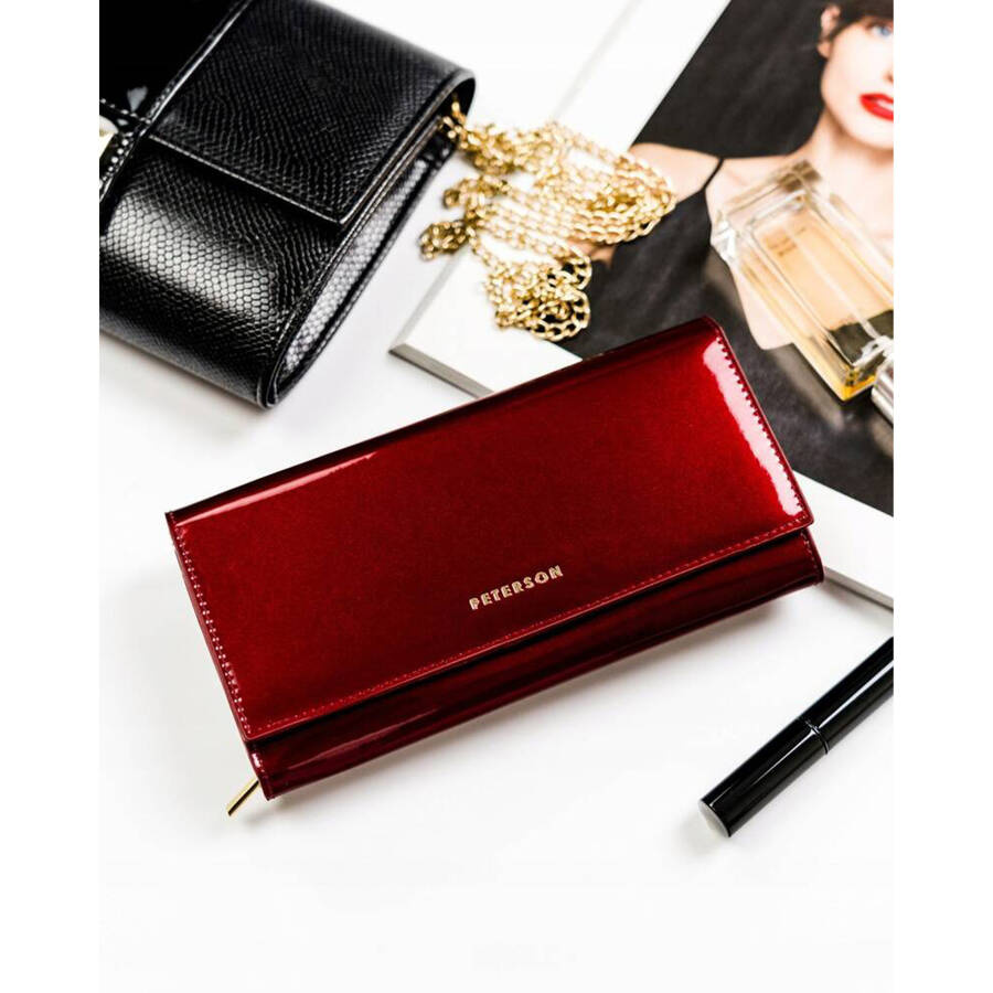 Leather wallet RFID PETERSON PTN BC-409