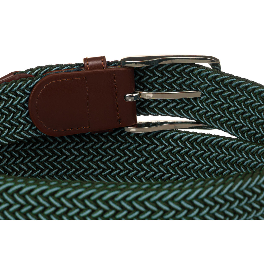 Uniseksowy pasek parciany w szarym kolorze z tradycyjną klamrą - Rovicky