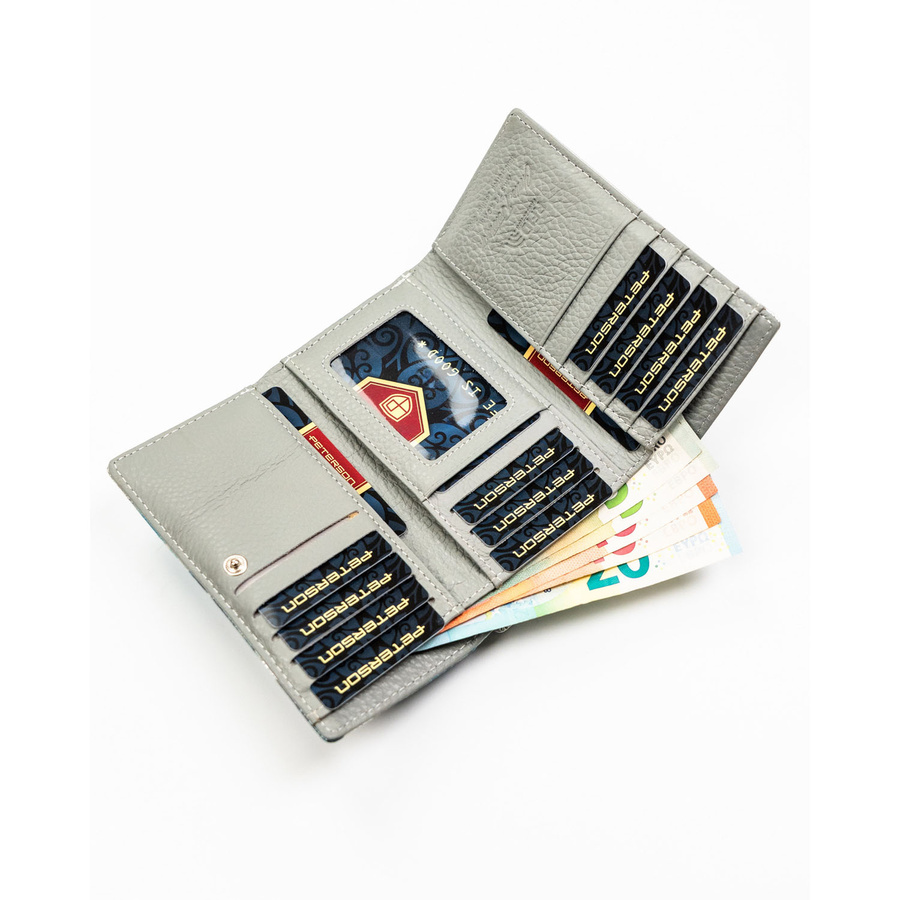 Leather+leatherette wallet RFID PETERSON PTN PX23-1-NPK