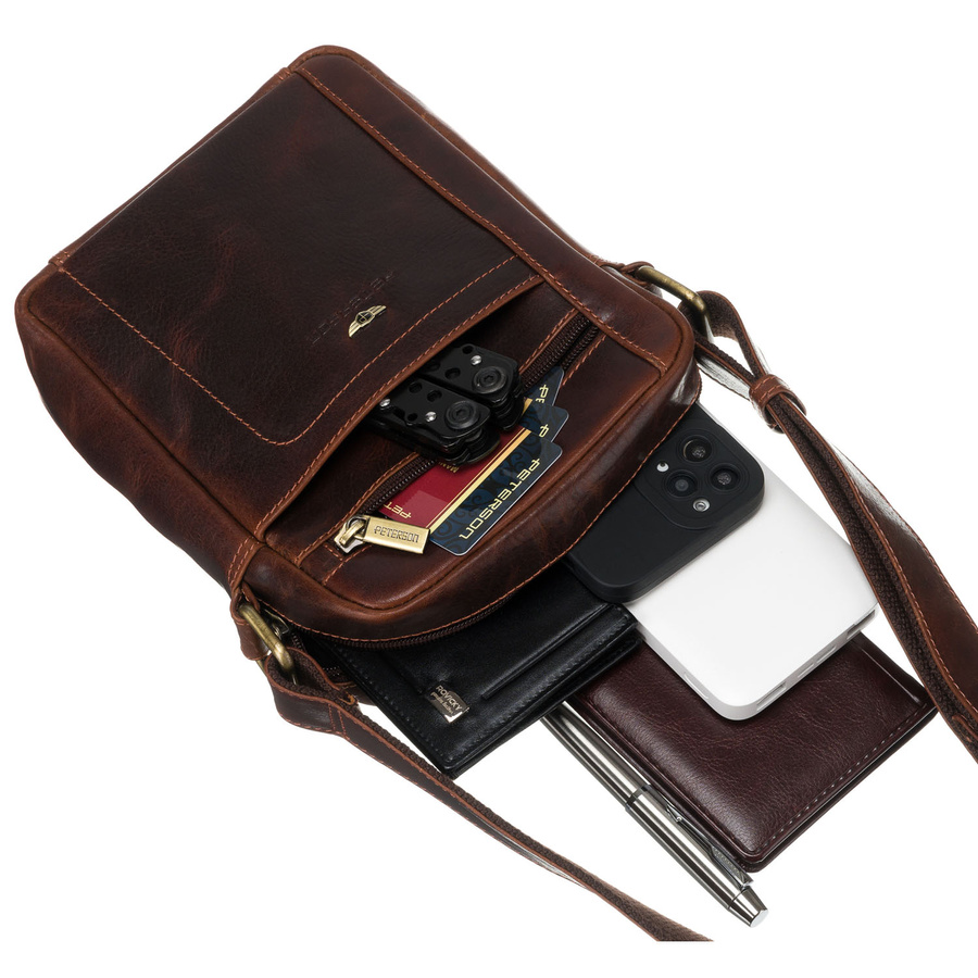 Leather bag PETERSON PTN TB-8020-WAX