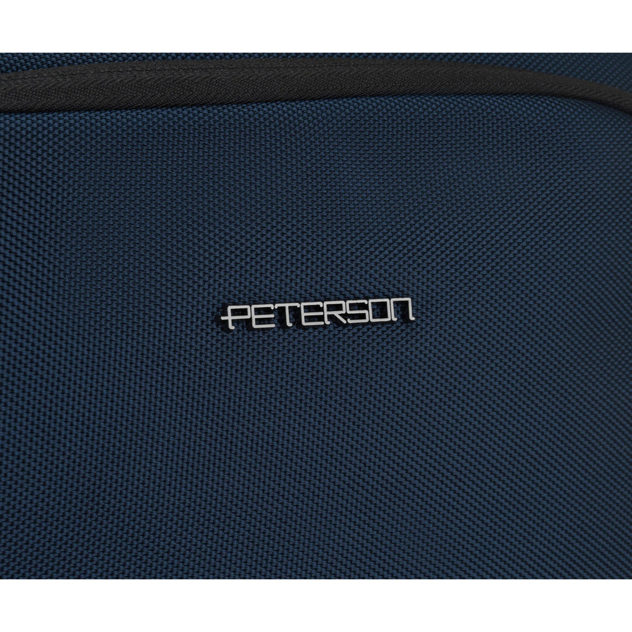 Granatowy plecak podróżny z poliestru z miejscem na laptopa, zawieszony na regulowanych szelkach - Peterson