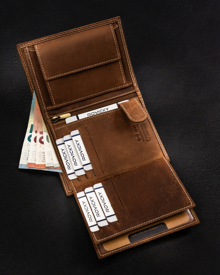 Leather wallet RFID ALWAYS WILD N4-CHM-ROD