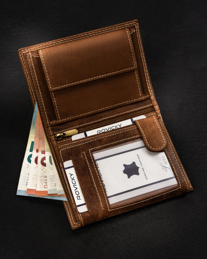 Leather wallet RFID ALWAYS WILD N4-CHM-ROD