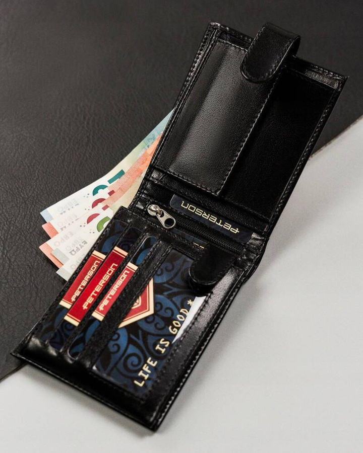 Leather wallet RFID PETERSON PTN 304Z-PR 2-1-1